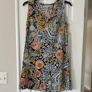 Loft, XS, Floral Paisley Sleeveless Dress